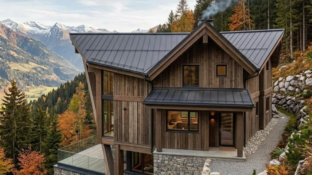 Alberta Residence mit versetzten Baukörpern und Flachdachelementen – rückansicht