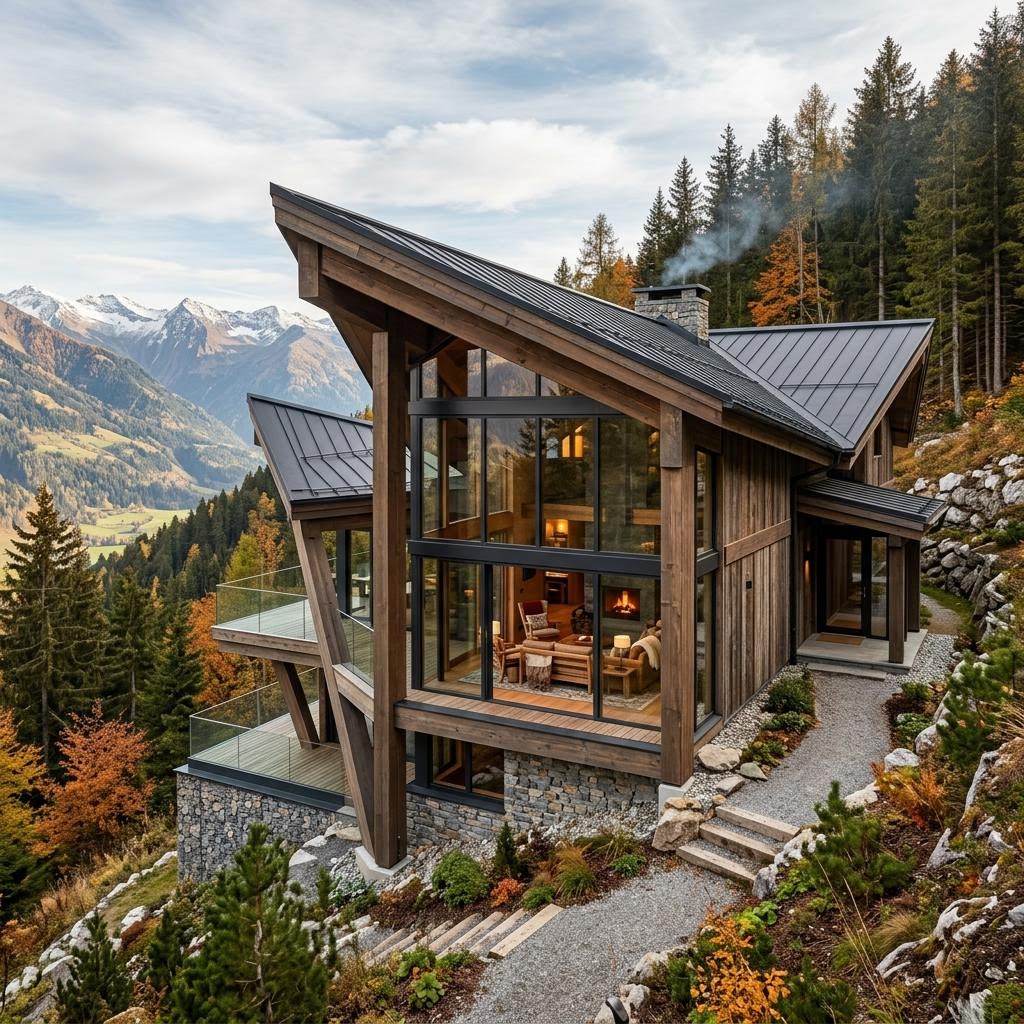 Alberta Residence mit versetzten Baukörpern und Flachdachelementen