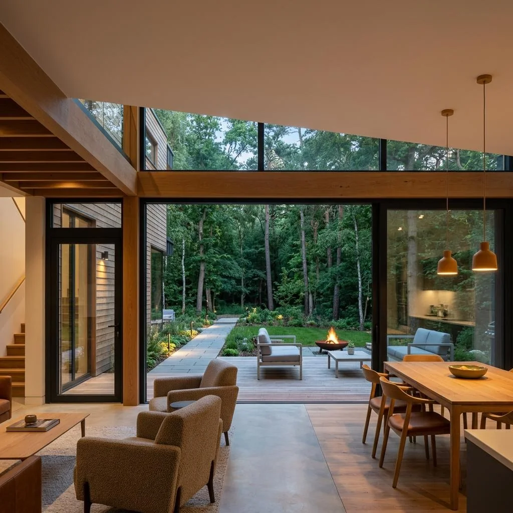 Nova Cottage with a pitched roof and covered porch – interior · living